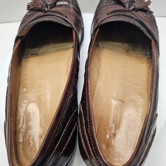 Johnston Murphy Tassel Loafers Men\'s Size 13 N Brown Crocodile Print Italy Made main image 9